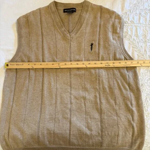 Fairway Outfitter Mens Tan Brown Knit Sleeveless Golf Sweater Vest Sz XL Cotton - Picture 6 of 10